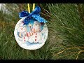 Decoupage lesson #54 DIY Christmas tree decorations recycled, ideas for Christmas tree ornaments