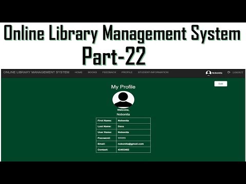 Library management system part-22 | User Profile Page with HTML CSS PHP