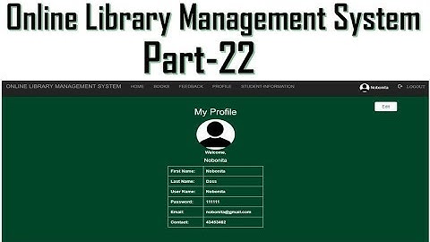 Library management system part-22 | User Profile Page with HTML CSS PHP