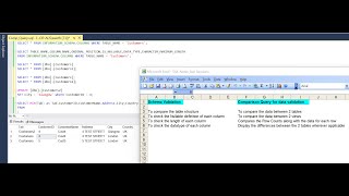 Hands on SQL Query to compare the data between Tables/Views & Schema Comparison - Practical queries