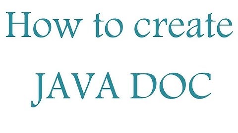 How to generate Javadoc
