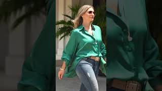 💚 Oversized Puff Sleeve Blouses & Skinny Jeans | Casual Chic 40 