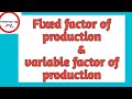 Factors of Production: Exploring Fixed and Variable Inputs