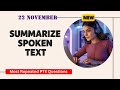 Summarize Spoken Text PTE Listening | Timer and Answers | Real Exam Questions November 2025