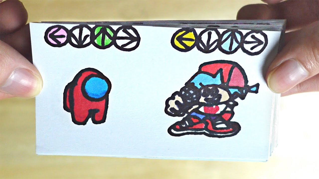 Mini Crewmate vs BOYFRIEND Flipbook // Among Us Flipbook // Friday ...
