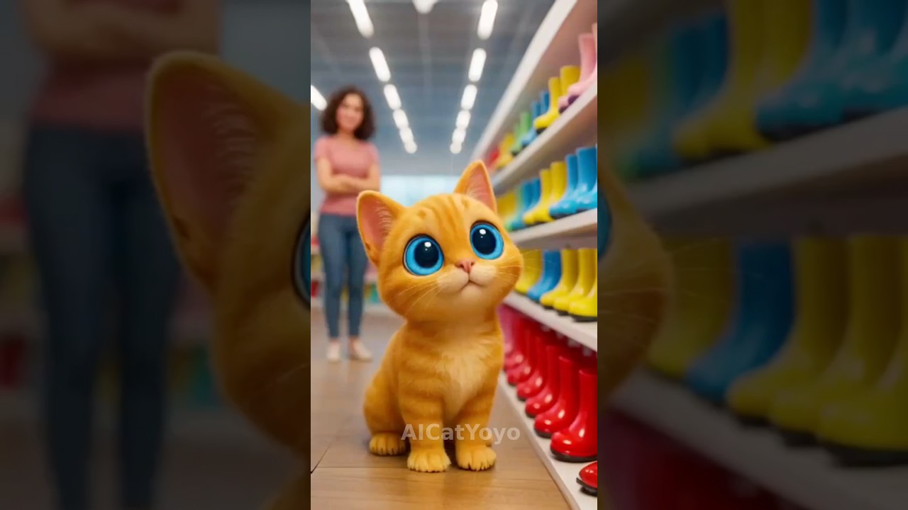 Why Did This Kitten Buy Rain Boots ？ To Splash with His Best Friend!🌧️🧡🐱 