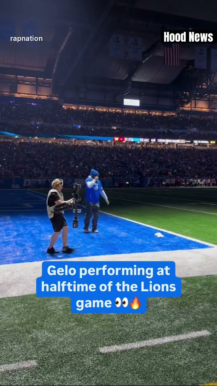 Gelo performing at halftime #hoodnews #liangeloball #detroitlions #NFL #sports #viralvideo #rapper