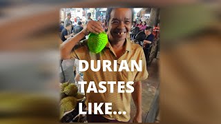 Malaysia: Durian- love it or hate it? We try durian for the first time  #shorts