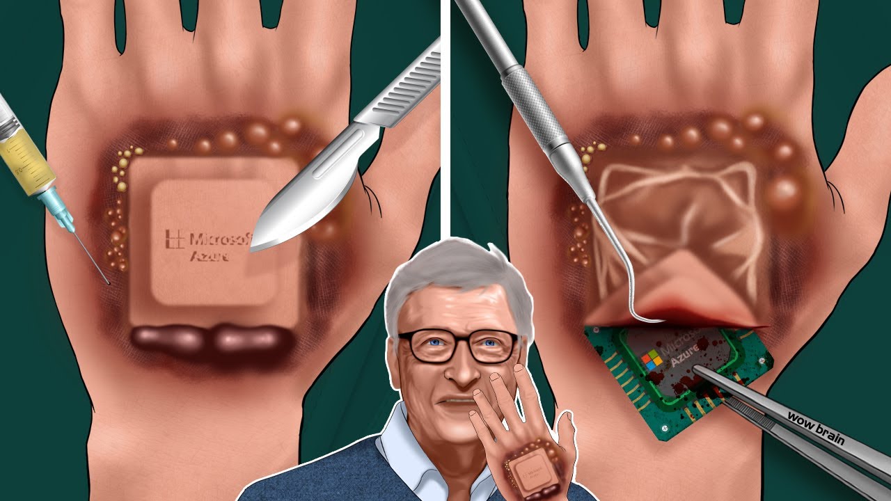 ASMR Animation Remove the Microsoft chip out of Bill Gates' hands WOW
