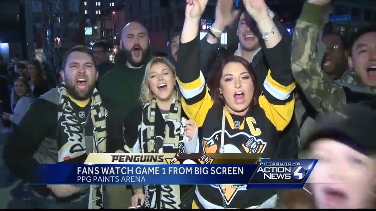 penguins vs flyers fans enjoy game 1 win at big screen youtube watch penguins play flyers