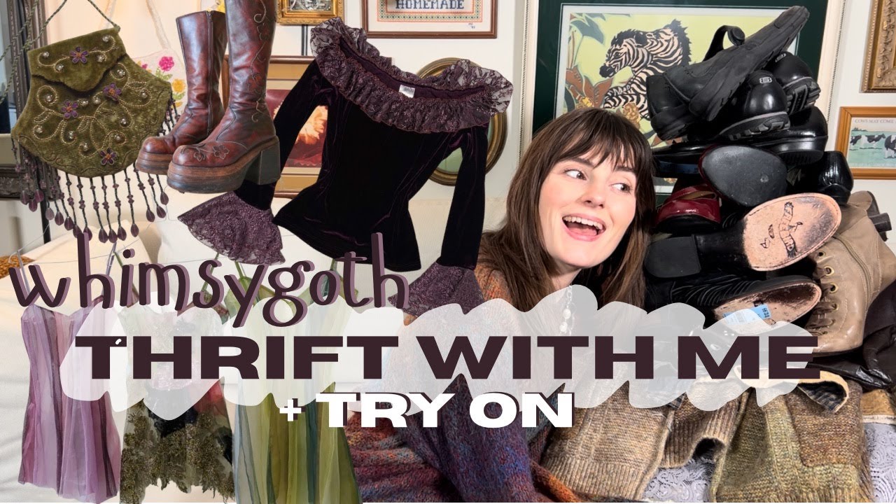 THRIFT A WHIMSYGOTH PINTEREST BOARD WITH ME + try on haul (90s, whimsygoth, vintage, ethereal)