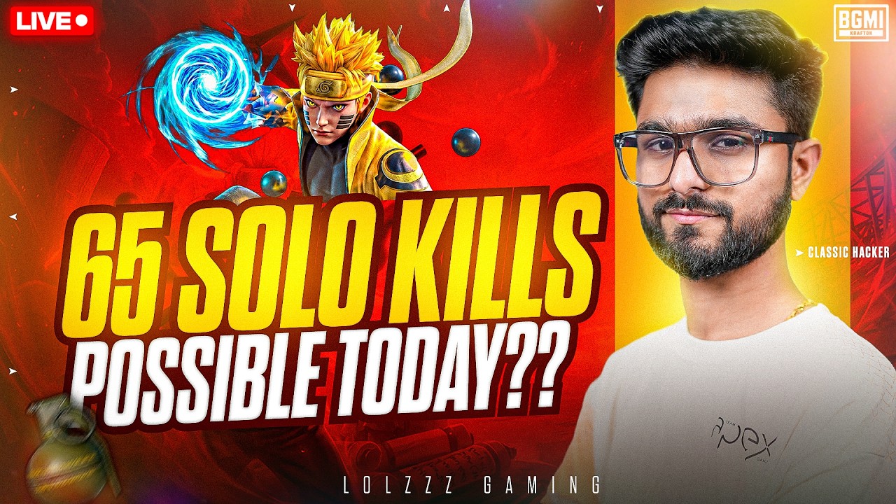 LAST CHANCE FOR 65 SOLO KILLS | CLASSIC HACKER OR WHAT | BGMI LIVE