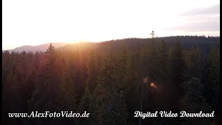 Digital video download for sale, Sunset in Black Forest Germany, Unicat Drone video, Dji Mini2