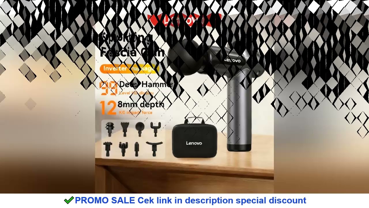 Lenovo Powerful Wireless Massager Gun 8 Massage HeadsRechargeable Shoulder Back Neck Waist Leg Elect