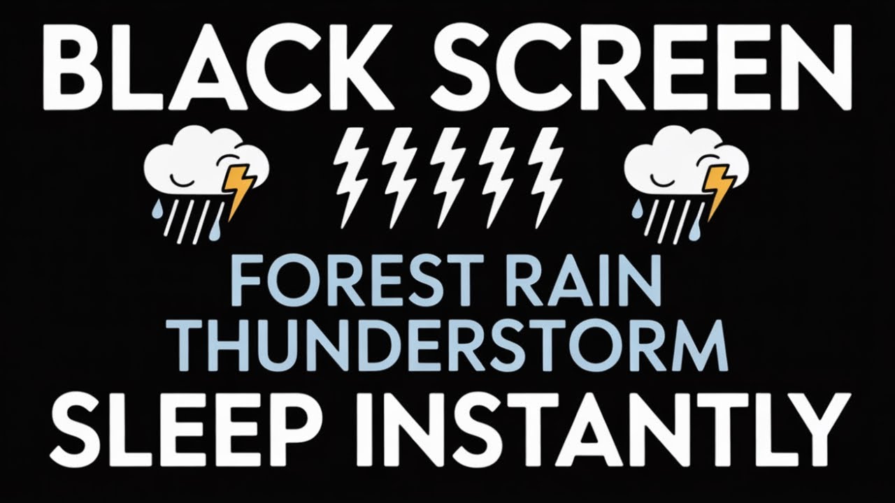 Pure Rain & Thunder Black Screen for Restful Sleep 4