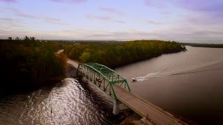 Gannon Narrows Bridge Aerial 4K - Kawarthas