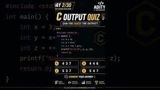 Day 2/30 1#CProgramming #CodingQuiz #viralreel #Programming #codingchallenge