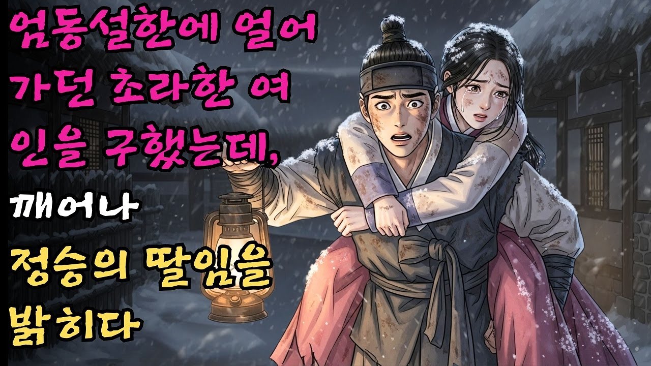 엄동설한에 얼어 죽어가던 행색 초라한 여인을 업고 뛰었는데 깨어난 그녀가 스스로를 당대 최고 권세가 정승의 딸이라 밝히는 충격 상황 #야담 #민담 #전설 #설화