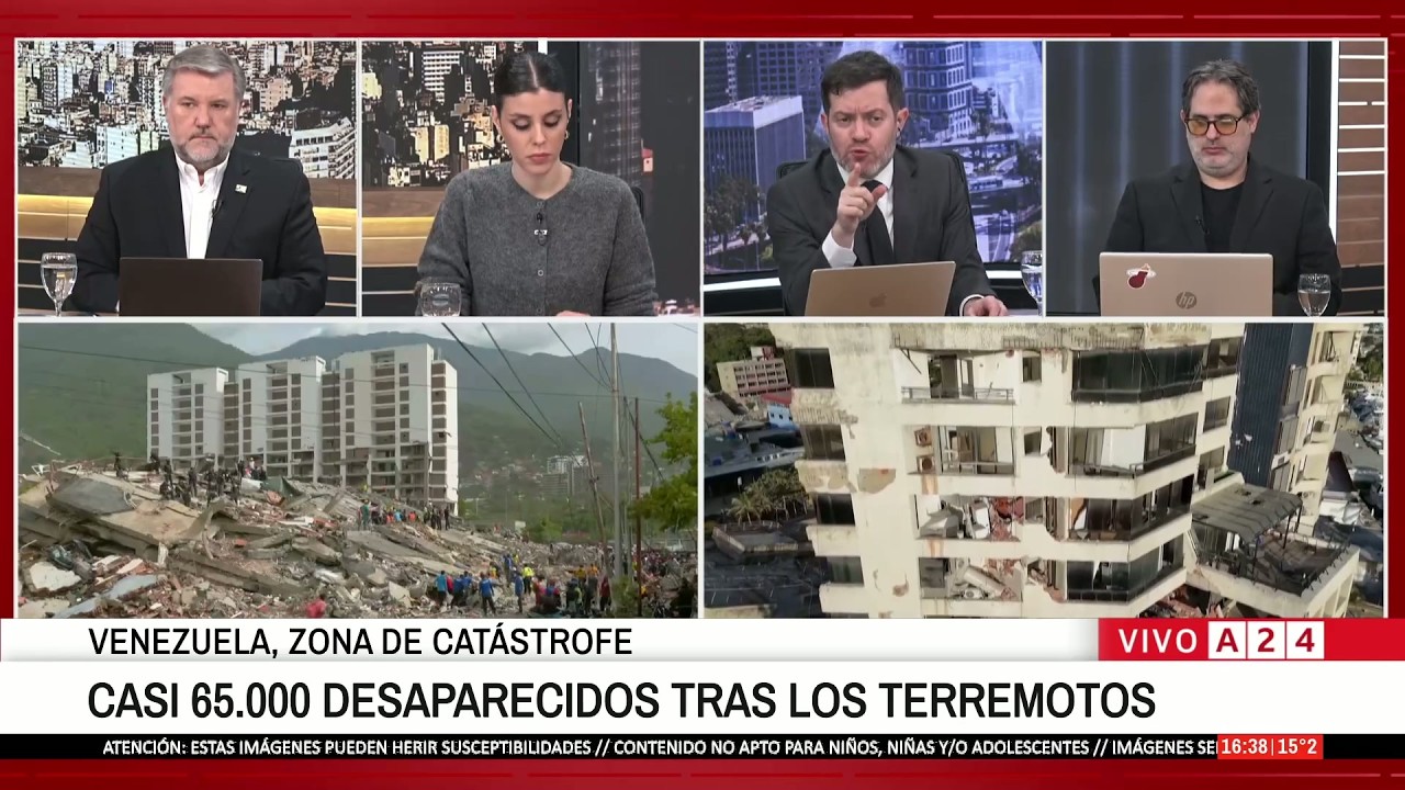 🚨 VENEZUELA, ZONA DE CATÁSTROFE: CASI 65 MIL DESAPARECIDOS TRAS LOS TERREMOTOS