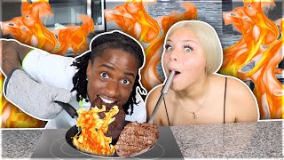 Cooking A Whole Meal WITHOUT Using Our Hands (Impossible Food Challenge)