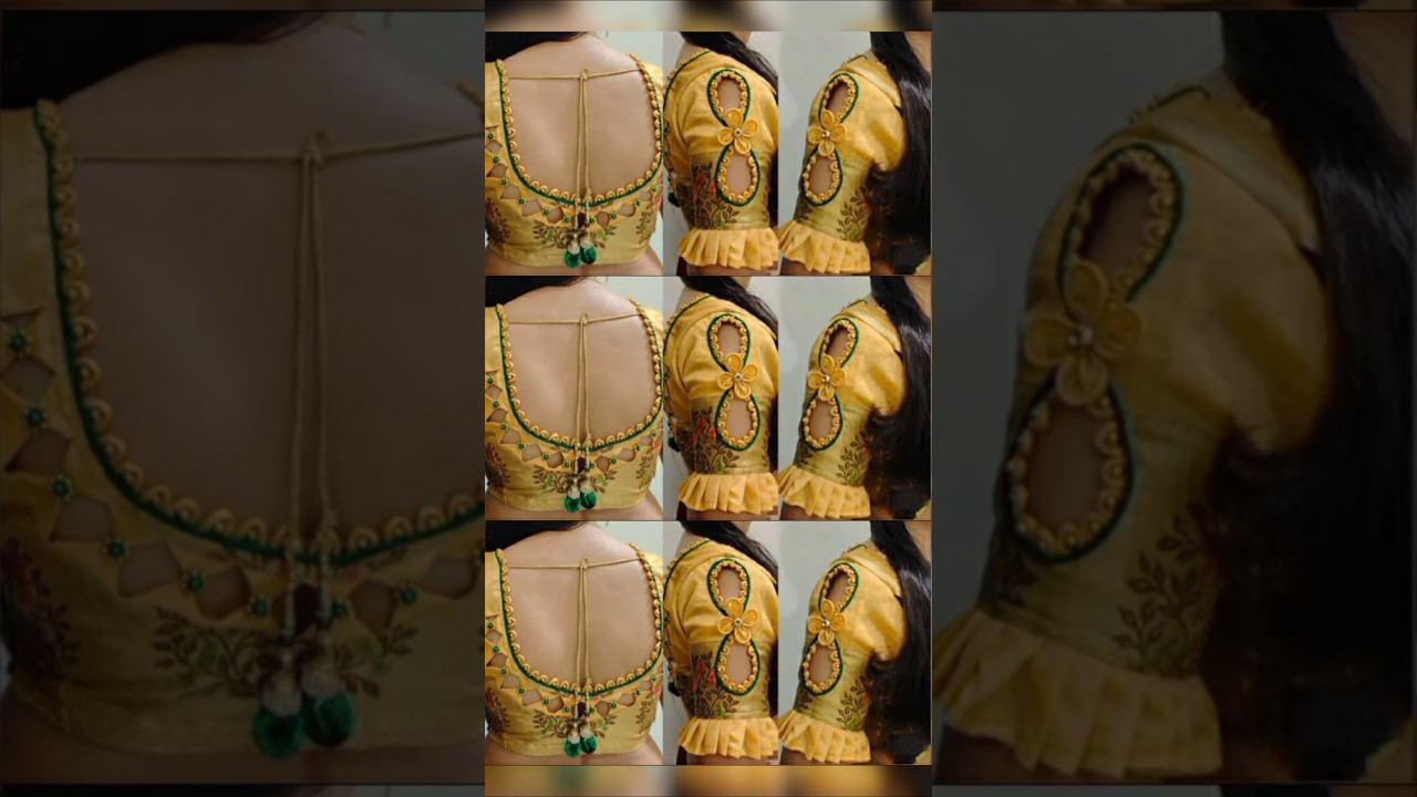 blouse design and matching sleeves design