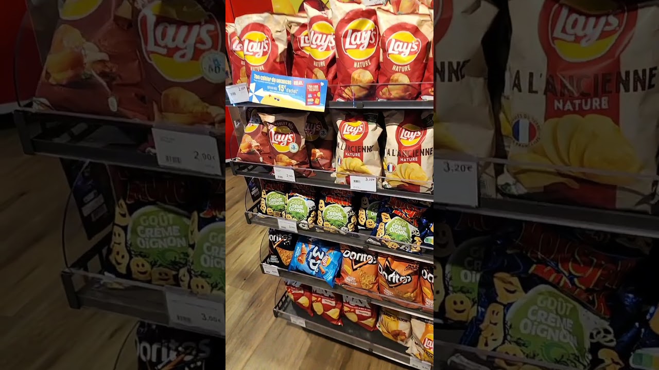 The chips lineup inside the store section of Marseille Airport Boarding Terminal | France (8/6/2025)