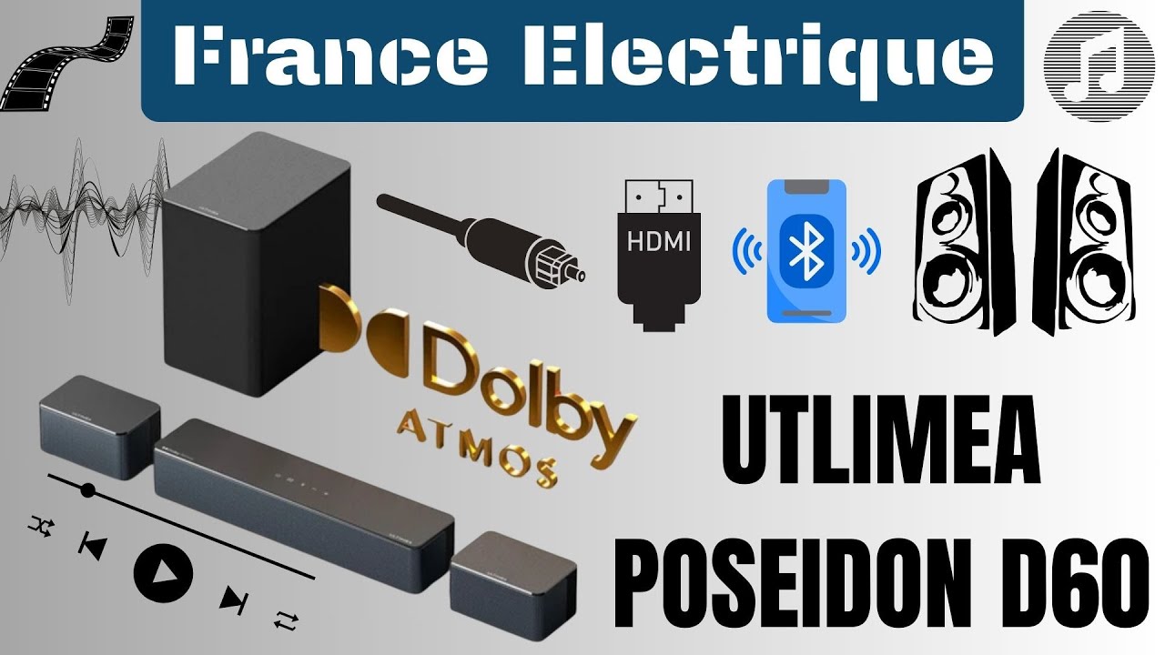 Ultimea Poseidon D60 Dolby Atmos 5.1 サウンドバー サブウーファー 