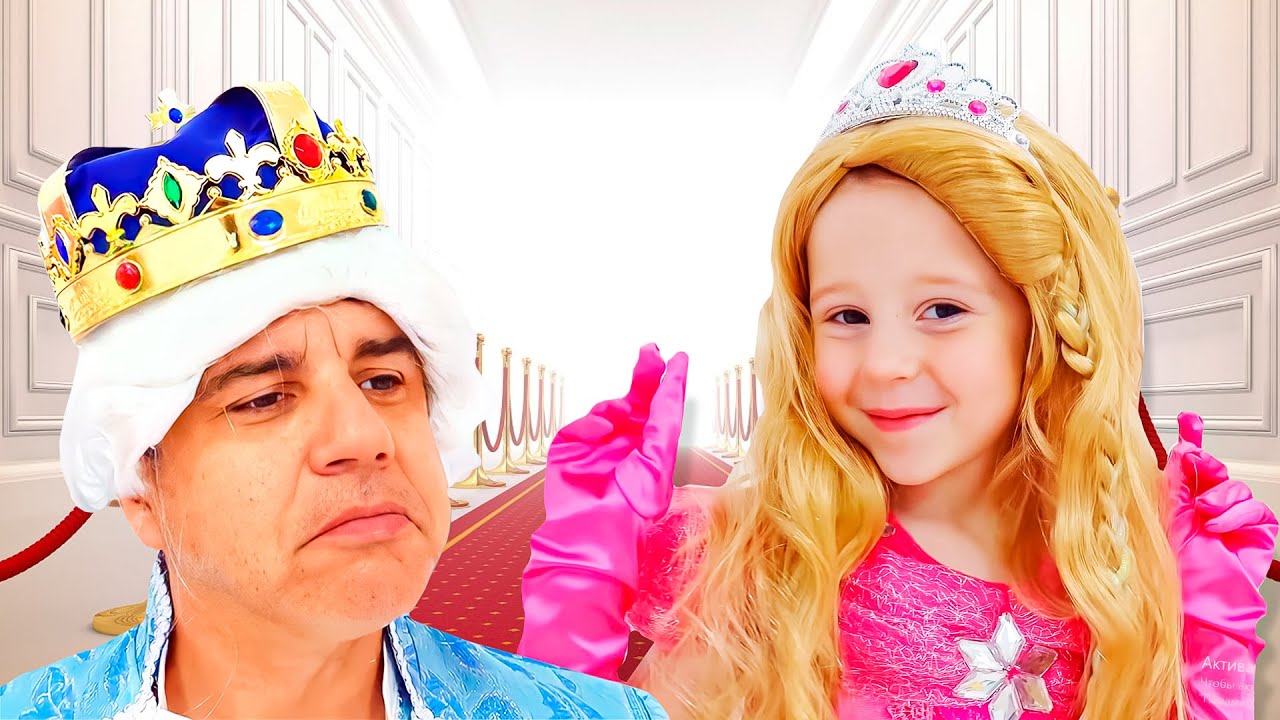 Nastya dresses up in a butterfly costume for a princess party