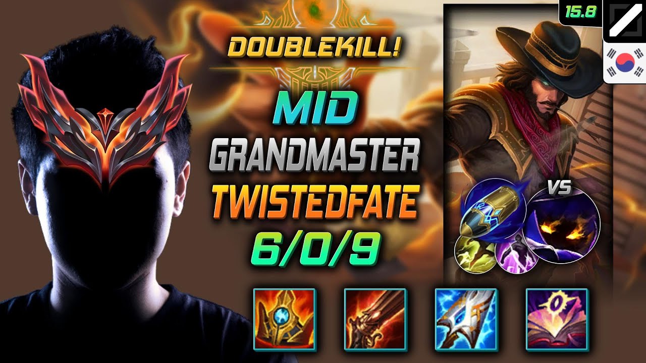 트페 미드 템트리 룬 슈렐 선제공격 -  Twisted Fate Mid - 롤 KR 천상계 패치 15.8