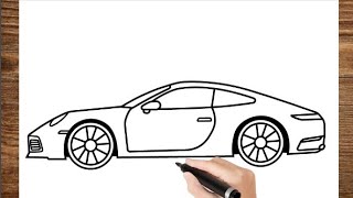 How To Draw A Porsche Car | Easy Car Drawing | Porsche 911