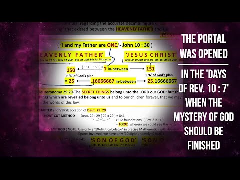 The PORTAL that Unlock Bible Mysteries during the 'Days of Rev.  10 : 7'