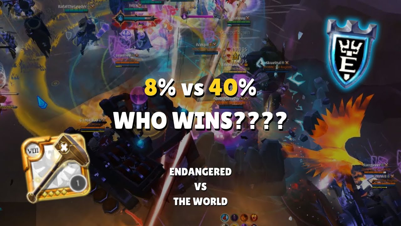 ENDANGERED (8%) vs [DOWNS] alliance (40%) | Caller POV | Albion Online ZvZ