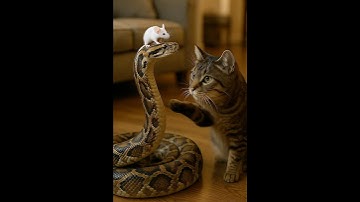Shocked!Snake is protects the mouse? Even the cat is stunned. #tabbycat#trap #shorts #snake