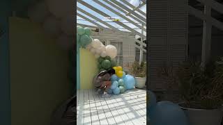 Winnie the Pooh themed backdrop for the cutest baby shower 🤭🍯🐝 #betterwithbashify #balloons