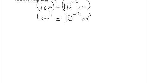 Unit conversion (cubed units)