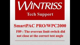 SmartPAC PRO/WPC2000 - F89 Error SmartPAC PRO/WPC2000 - F89 Error