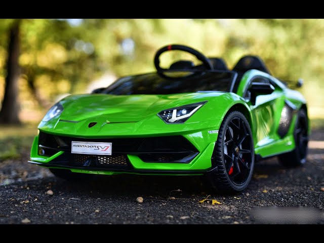 Lamborghini aventador svj verte pour enfant - voiture électrique 2