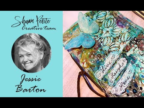 Paper-Cloth No-Sew mixed media Art Journal by CT member Jessie Barton -  Shawn Petite