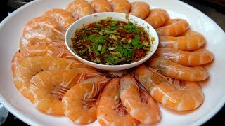 Ms. Ma's KitchenTips to make Cantonese cuisine and sauce: Boiled Shrimps