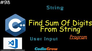C Program Sum Of Digits In String Codingrow