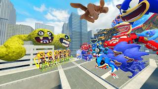 NEW EVOLUTION OF SPRUNKI INNYUME SMILEY'S AND SHIN SONIC TAPES vs GIANT SONIC FAMILY in Gmod!!