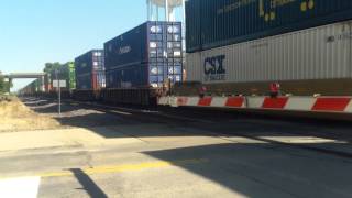 UP 7406 leads stacktrain with shiny DPU helper