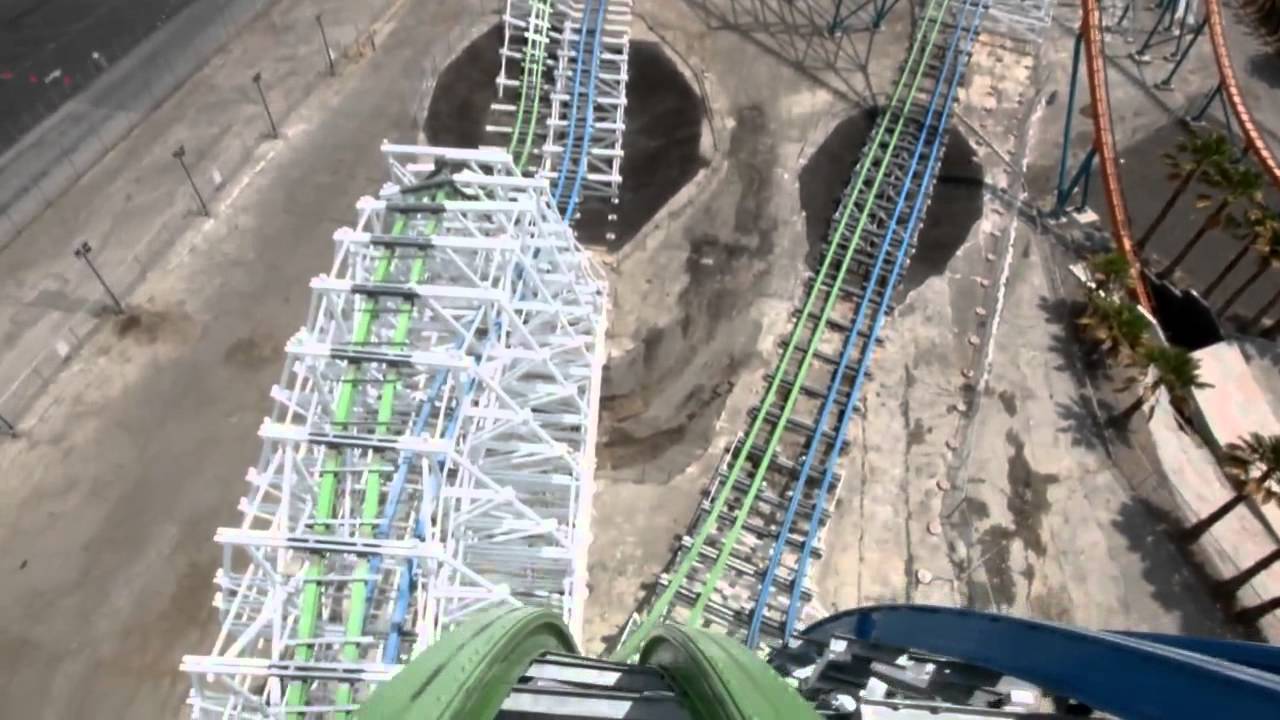 Twisted Colossus POV Real Six Flags Magic Mountain On Ride Front Row ...