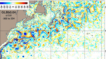 Gulf Stream - Relative Vorticity - Global 1/25° HYCOM
