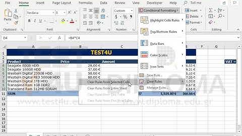 Remove the Formatting Rules from the cell range D4:D10.