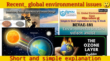 Global Environmental Issues | Gloabal warming | Ozone depletion | IPPC | UNFCC | NAPCC | Dobson unit