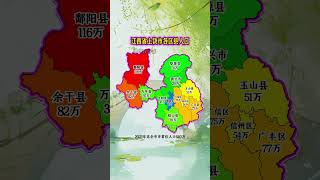 江西省上饒市各區縣人口地圖 江西省上饒市各區縣人口地圖#江西上饒 #人口 #地圖