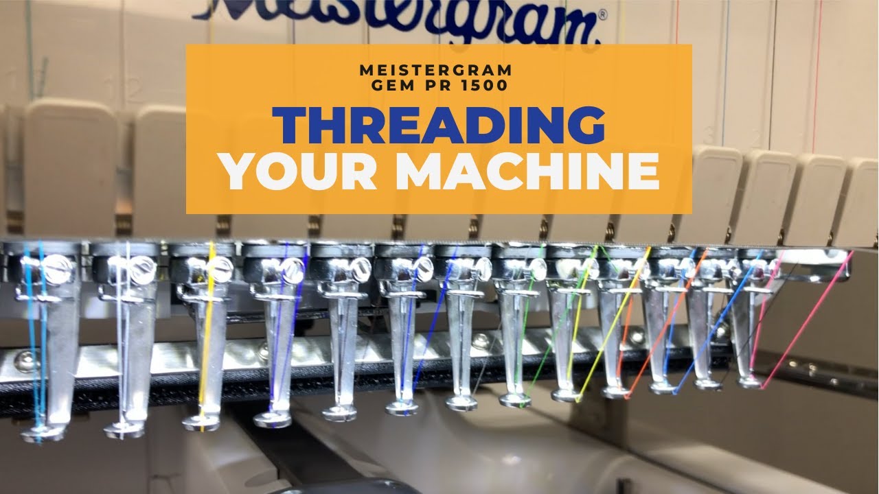 How to thread your Meistergram GEM PR-1500 Embroidery Machine - YouTube