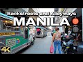 MANILA CITY Backstreets and Alleyways - Hidden Red Light // Virtual Tour [4K]