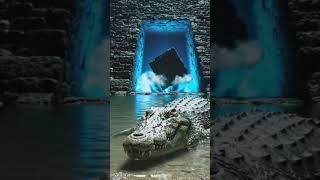 ​🐊 Crocodile Camera: Underwater Secret Pyramid Discovered!#Crocodile #Adventure #viral #trending